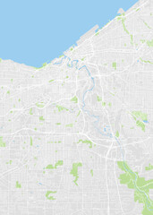 City map Cleveland, color detailed plan, vector illustration