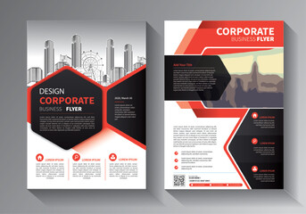 Brochure design, cover modern layout, annual report, poster, flyer in A4 with colorful triangles, geometric shapes for tech, science, market with light background