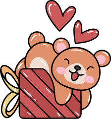 Valentine Day Bear with gift