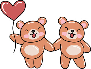 Valentines Day Bear with Balloon