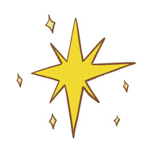 Shinny star watercolor illustration for decoration for party and night times.