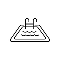 Fototapeta premium Swimming pool line icon, concept sign, outline vector illustration, linear symbol.