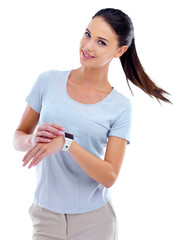 PNG Cropped view of a woman wearing a smartwatch