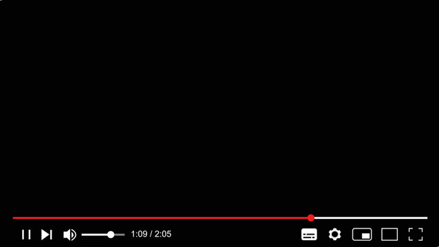 Multimedia video player frame template. Live video streaming, broadcasting vector illustration