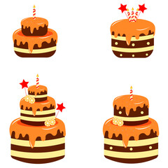Birthday orange cake set