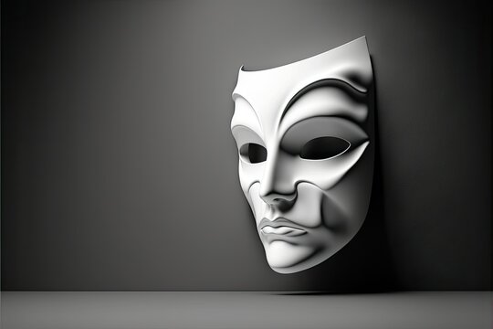 white mask mock up 3d rendering , ai generated