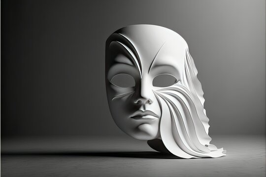 white mask mock up 3d rendering , ai generated