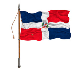 National flag  of Dominican Republic. Background  with flag  of Dominican Republic