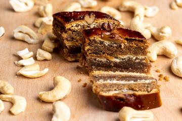 A piece of fresh and soft baklava