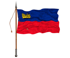 National flag  of Liechtenstein. Background  with flag  of Liechtenstein