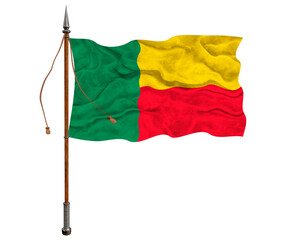 National flag of Benin. Background  with flag  of  Benin.