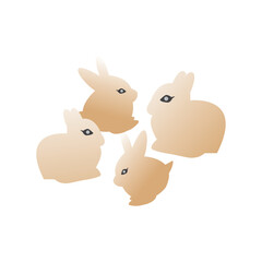 Cute little rabbit group vector.