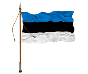 National Flag of Estonia. Background  with flag  of Estonia