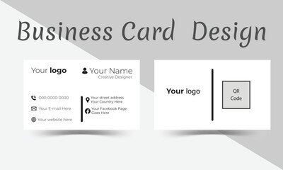 Creative and Clean Business Card Template .Double-sided creative business card template. Horizontal orientation . Vector illustration print template.