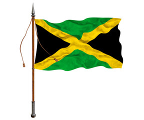 National flag of Jamaica. Background  with flag  of  Jamaica