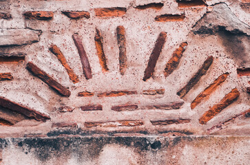 Waterway motif in Turkish and Islamic art on the wall of an old Ottoman madrasa. Ottoman period classical motif art with effect of byzantine architecture