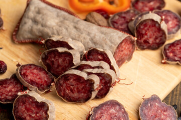 Sliced sausage of fresh veal meat