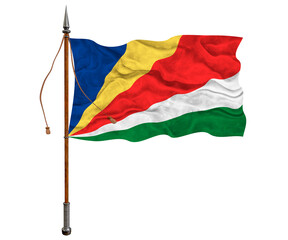 National flag of Seychelles. Background  with flag of Seychelles.