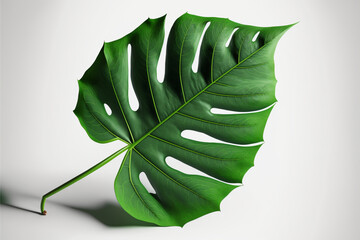 Green tree leaf with white background