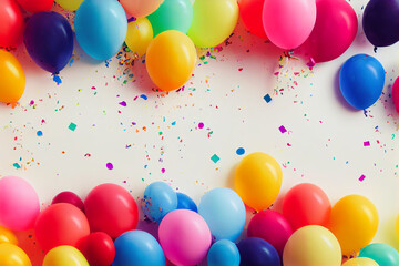 A render of a scene with a lot of balloons hanging from the ceiling