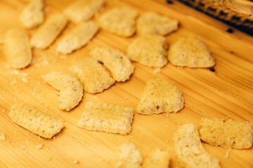 Oven-baked Christmas homemade cookies of various shapes