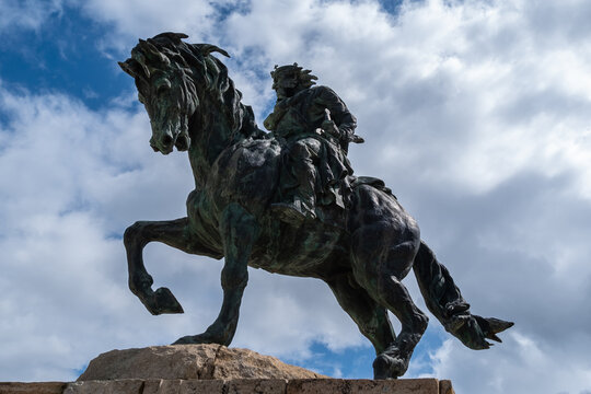 Statue Equestre Alfonso VIII Of Castile. Noble King Of Castile Defeated The Almohad In The Battle Of Las Navas De Tolosa