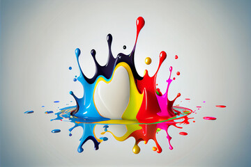 Obraz na płótnie Canvas splash 3d poster modern background. Liquid forms. Generative AI