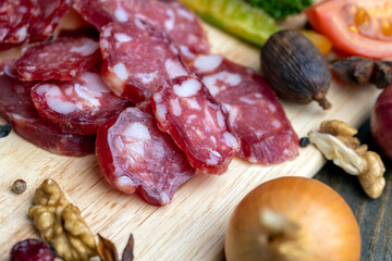 high-quality dried pork sausage with spices