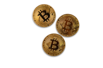 Bitcoin, internet currency coin isolated on white background. Electronic crypto currency
