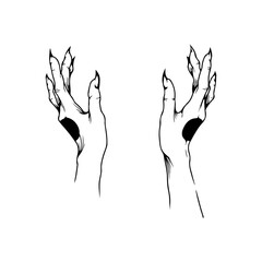 Fototapeta premium two hands vector with concept