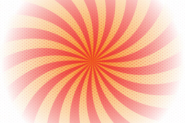 Red, orange spiral background pop art retro vector illustration kitsch drawing