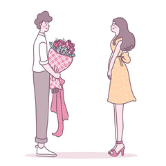 A man who gives flowers to the woman he loves