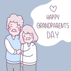 Happy Grandparents Day Flat Design Illustration