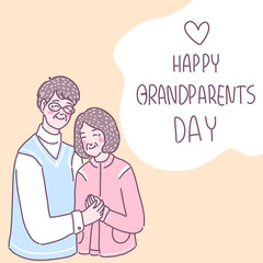 Happy Grandparents Day Flat Design Illustration