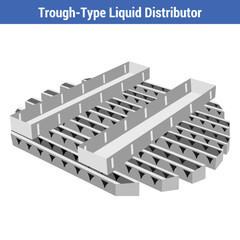 Vector Illustration for Trough-type Liquid Distributor