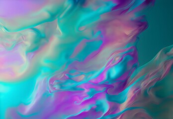 Fototapeta na wymiar cyan holographic iridescent liquid surface graphic texture background, generative ai 