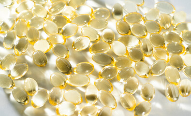 Food supplement oil filled fish oil, vitamin D, omega 3, omega 6, vitamin A, vitamin E, flaxseed oil.	
