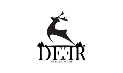 black and white deer logo