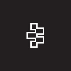 line logo abstract minimalist modern suitable for fashion company and consulting business on black background. 