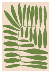 Matisse inspired contemporary collage botanical minimalist wall art poster