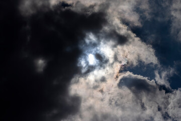 Blue sky with light clouds in windy weather