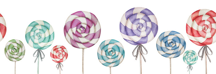 Festive lollipop watercolor collection for celebration
