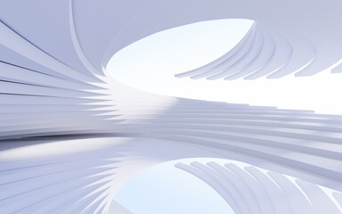 Abstract architecture and curves background, 3d rendering.