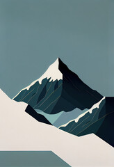 Vector illustration of mountain peaks