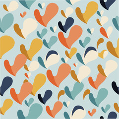 Naklejka na ściany i meble Seamless Hearts Pattern Background. Valentine's Day or Love Concept.