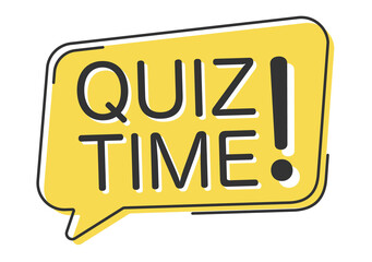 Quiz time comic speech bubble in pop art style. Comic speech. Dialog window. Yellow banner for sale.