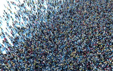 crowd of people viewed from above
