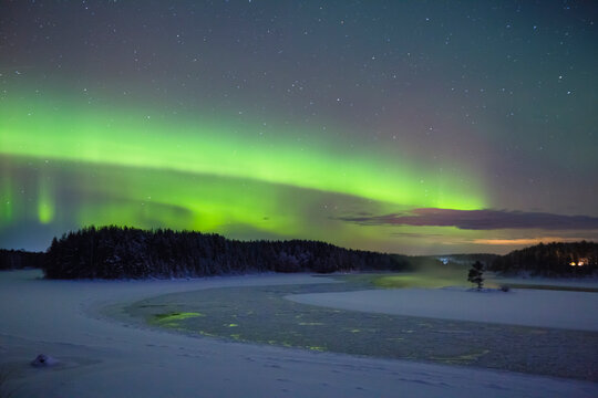 View of aurora borealis