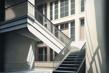Low Angle View Of Empty Staircase Of Building