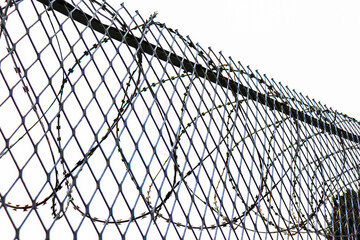 barbed wire fence in Auschwitz